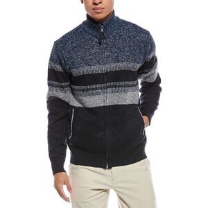 Point Zero Mens  Semi Fit Zip Mock Neck Sweater, Blue